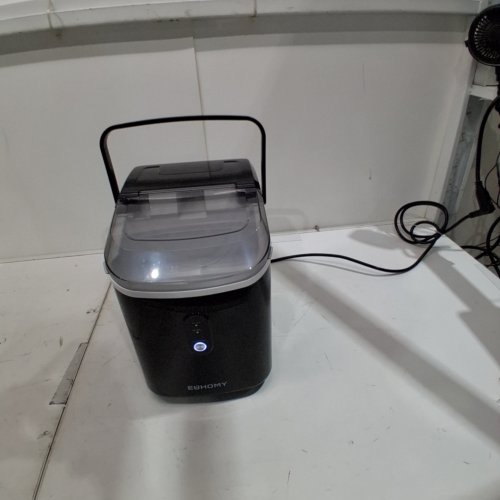 EUHOMY COUNTERTOP ICE MAKER MACHINE WITH HANDLE, BASKET AND SCOOP - MAKES 26LBS PER DAY - BLACK (MODEL: IM-125) image 2