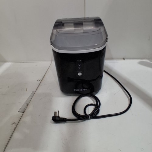 EUHOMY COUNTERTOP ICE MAKER MACHINE WITH HANDLE, BASKET AND SCOOP - MAKES 26LBS PER DAY - BLACK (MODEL: IM-125) image 3