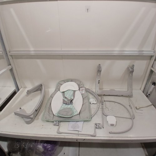 INGENUITY 3-IN-1 KEEP COZY GROW WITH ME VIBRATING BABY BOUNCER, ROCKER & CHAIR - 40LBS CAPACITY - WEAVER THEME GREY/WHITE/GREEN (MODEL: ‎12428) image 2