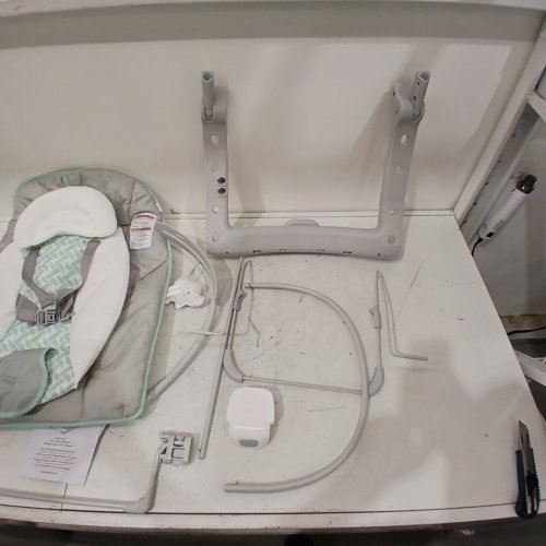 INGENUITY 3-IN-1 KEEP COZY GROW WITH ME VIBRATING BABY BOUNCER, ROCKER & CHAIR - 40LBS CAPACITY - WEAVER THEME GREY/WHITE/GREEN (MODEL: ‎12428) image 3