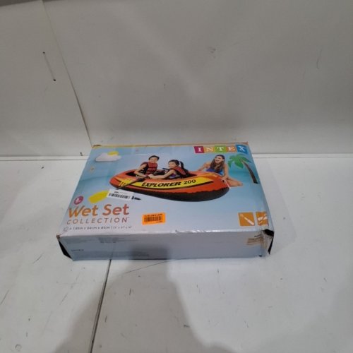 INTEX RECREATION EXPLORER 200, 2-PERSON INFLATABLE BOAT WET SET COLLECTION - 73" X 37" - ORANGE (MODEL: 58331NP) image 4