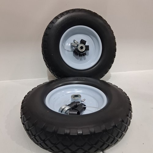2PK WHEELBARROW TIRE - 16" X 4.80/4.00-8 - BLACK/WHITE image 2