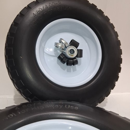 2PK WHEELBARROW TIRE - 16" X 4.80/4.00-8 - BLACK/WHITE image 5