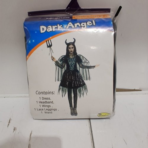 5PC WOMEN'S PARTYHOLIC DARK ANGEL COSTUME - MEDIUM (8-10) - BLACK image 2