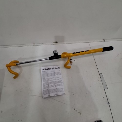 WINNER THE CLUB TWIN HOOKS STEERING WHEEL ANTI-THEFT LOCK W/KEYS - YELLOW (MODEL: 3000) image 2