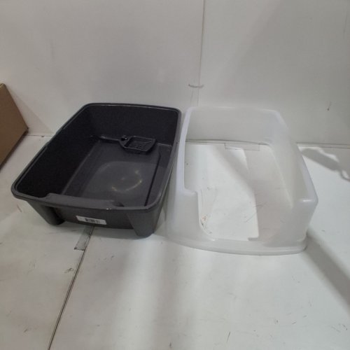 IRIS USA CAT LITTER BOX OPEN TOP CAT LITTER PAN - LARGE - DARK GREY image 3