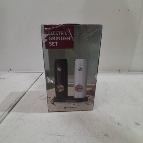 3PC RECHARGEABLE ELECTRIC SALT & PEPER GRINDER MILL SET WITH BASE - 7"H - WHITE/BLACK image 4