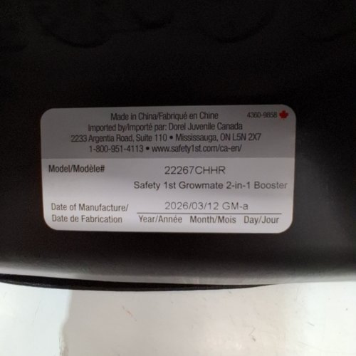 SAFETY 1ST 2-IN-1 LIGHTWEIGHT GROWMATE BELT-POSITIONING BOOSTER CAR SEAT WITH HIGH-BACK TO BACKLESS & ADJUSTABLE HEADREST- BLACK (MODEL:22267CHHR) image 2