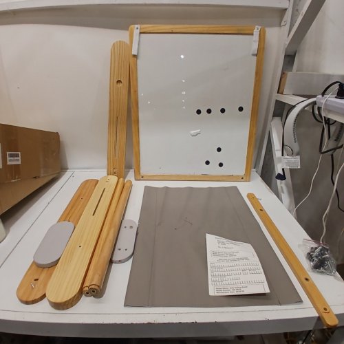 KIDS BANASUPER 3-IN-1 DOUBLE SIDED MAGNETIC CHALKBOARD & WHITEBOARD ART EASEL - NATRUAL WOOD/GREY (MODEL: BS-ZDHJ-ZN) image 2