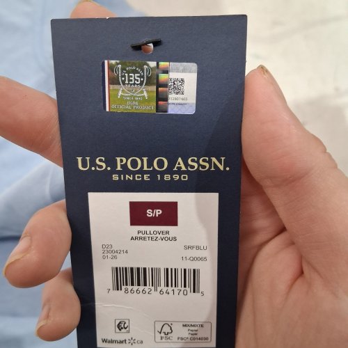 U.S. POLO ASSN. QUARTER-ZIP PULLOVER - SMALL - LIGHT BLUE (STYLE: 11-Q0065) image 3