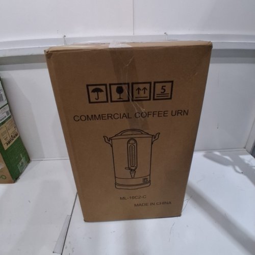 DUAL WALL STAINLESS STEEL LARGE 100-CUP COFFEE URN COMMERCIAL COFFEE MAKER WITH EASY POUR DISPENSER - 4.2GAL, 1300W (MODEL: ML-16C2-C) image 7