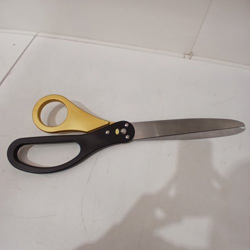 GIANT NOVELTRY RIBBON CEREMONY SCISSORS - 25" - BLACK / GOLD image 2