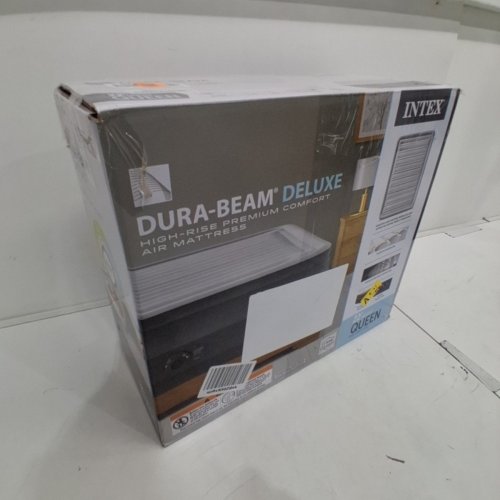 INTEX DURA-BEAM SERIES DELUXE COMFORT PLUSHFIBER-TECH INFLATABLE AIR MATTRESS WITH INTERNAL ELECTRIC PUMP - 22" - QUEEN - GREY (MODEL:AP619D/64417ED) image 6