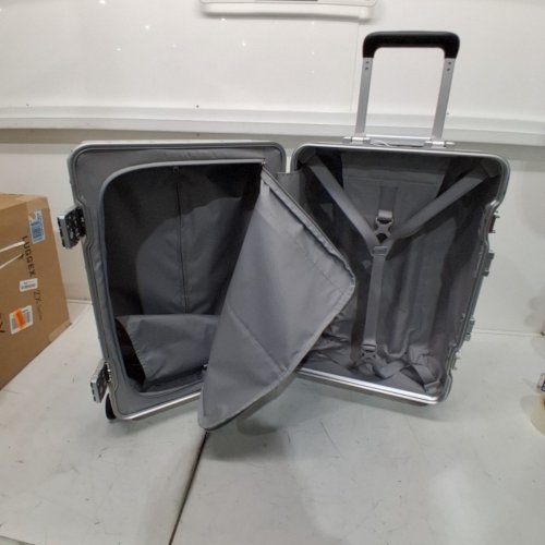 LUGGEX ZX SERIES ZIPPERLESS CARRY ONE ALUMINUM FRAME HARDSIDE ROLLING SUITCASE - 20" - SILVER IVORY (MODEL: 8010X) image 5