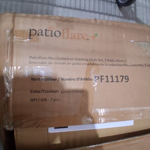 2PK PATIOFLARE PLUS STACKABLE OUTDOOR PATIO CHAIRS - 20" X 16" X 30" - GREEN - (MODEL: PF11179) image 4
