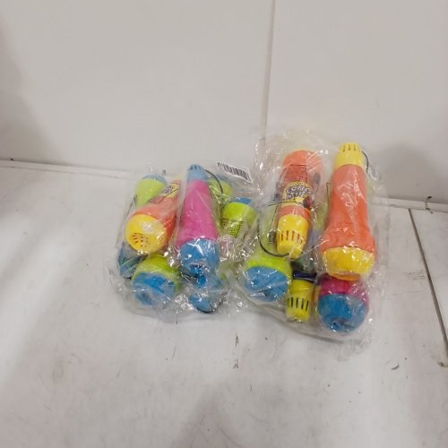 12PK PLASTIC ECHO PLAY MICROPHONES - 10" ASSORTED COLOURS image 2