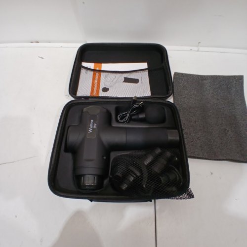 WATTNE MASSAGE DEEP TISSUE PERCUSSION MASSAGE GUN WITH ASSORTED ATTACHMENT HEADS - CARBON (MODEL: W2/RC-MG-010) image 3