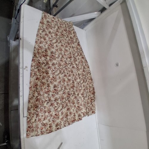 FLORAL SKIRT WITH HIGH SPLIT - MEDIUM - CREAM, PINK, AND GREEN image 2