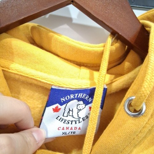 MEN'S NORTHERN LIFESTYLES WATERTON CANADA HOODED SWEATSHIRT - EXTRA LARGE - MUSTARD YELLOW image 3