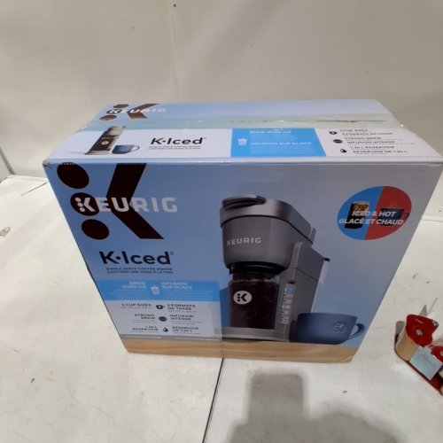 KEURIG K-SLIM + ICED K-ICED SINGLE SERVE COFFEE MAKER - ICE GREY (MODEL: K26F) image 4