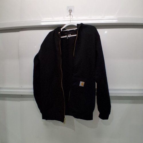 MENS CARHARTT LOOSE FIT ZIP UP HOODIE - SMALL - BLACK image 2
