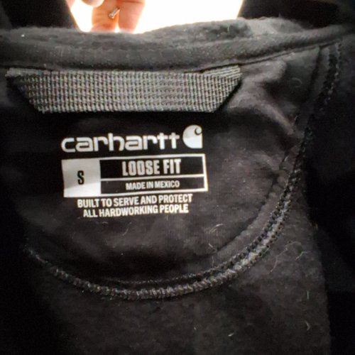 MENS CARHARTT LOOSE FIT ZIP UP HOODIE - SMALL - BLACK image 5