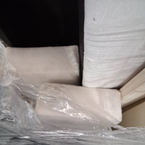 FULLFURNIQUE UPHOLSTERED WOODEN BED FRAME WITH HEADBOARD - QUEEN - BEIGE - (MODEL: FF-00000020) image 7