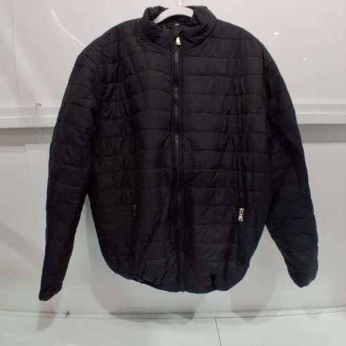 MEN'S HOODLESS PUFFER JACKET - 3XL - BLACK image 2