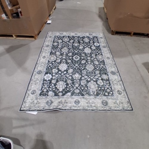 2PC WASHLUXE MACHINE WASHABLE AREA RUG & RUNNER SET - 5FT X 7FT / 27" X 60" - GREEN/GREY (MODEL: 2046294) image 3