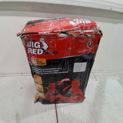 2PK TORIN BIG RED STEEL JACK STANDS / DOUBLE LOCKING AND ADJUSTABLE HEIGHT - 6 TON - 15-3/8"- 23-13/16" - RED/BLACK (MODEL: T46002A) image 5