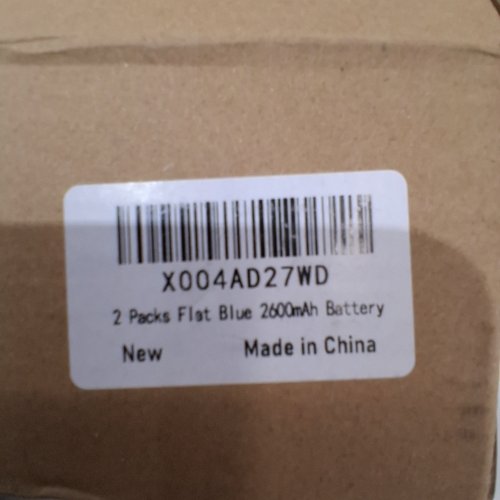 2PK RECHARGEABLE FLAT BATTERIES - 2600 MAH - BLUE image 2