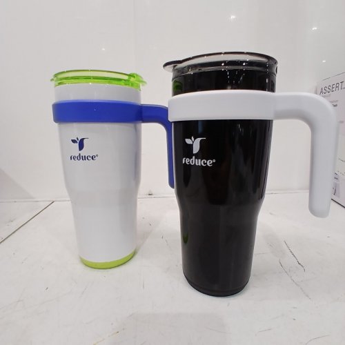 2PK REDUCE COLD1 TUMBLERS WITH STRAWS - 24OZ - BLACK/WHITE (MODEL: 1796134) image 2