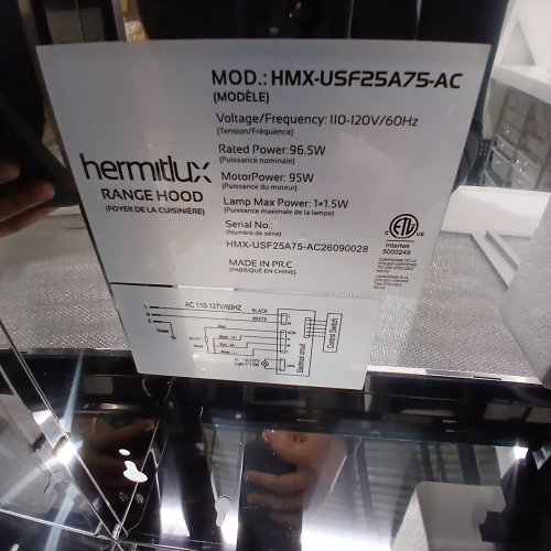 HERMITLUX AMZCHEF UNDER CABINET RANGE HOOD - 30" - STAINLESS STEEL (MODEL: HMX-USF25A75-AC) image 5