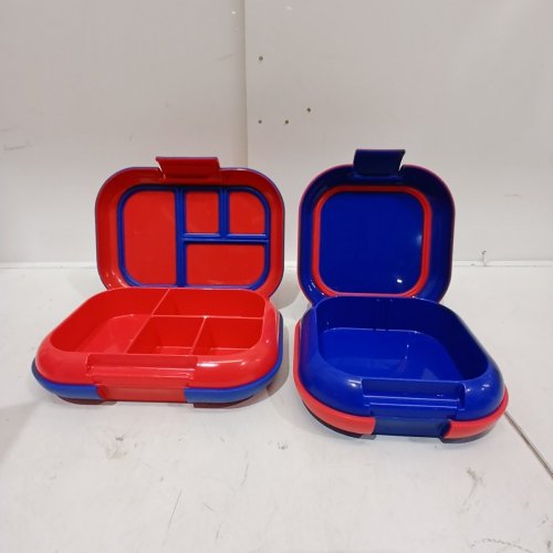 2PC BENTGO CHILL LUNCH BOX & MINI BOX - 788 ML + 630 ML - RED AND BLUE image 2