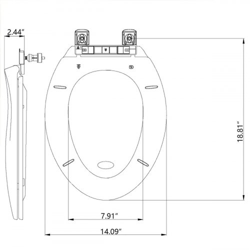 GARVEE ELONGATED SLOW CLOSE PLASTIC TOILET SEAT - 18.8" X 14.1" - WHITE (MODEL: GARVEE PHO_11GXK800) image 2