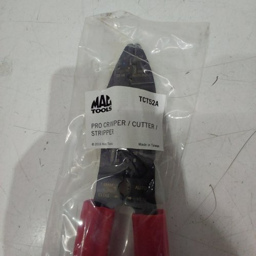 MAC TOOLS PRO CRIMPER CUTTER STRIPPER - RED / BLACK (MODEL: TCT52A) image 2