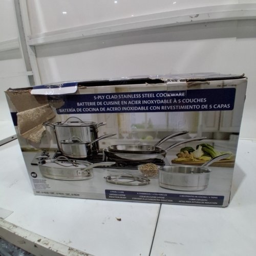 10PC KIRKLAND SIGNATURE 5-PLY CLAD STAINLESS STEEL COOKWARE - STAINLESS STEEL - (MODEL: 1119338) image 7