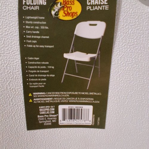 PEAKFORM BLOW-MOLDED FOLDING CHAIR - WHITE AND GRAY (MODEL: 81323) image 2