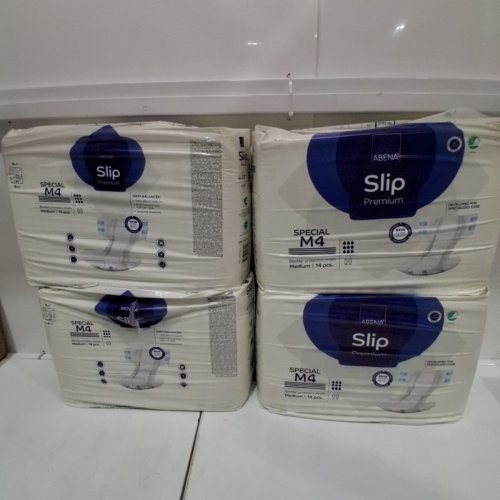 56PK ABENA SLIP PREMIUM SPECIAL M4 ADULT INCONTINENCE BRIEFS - MEDIUM 28"-44" HIP SIZE - WHITE image 2