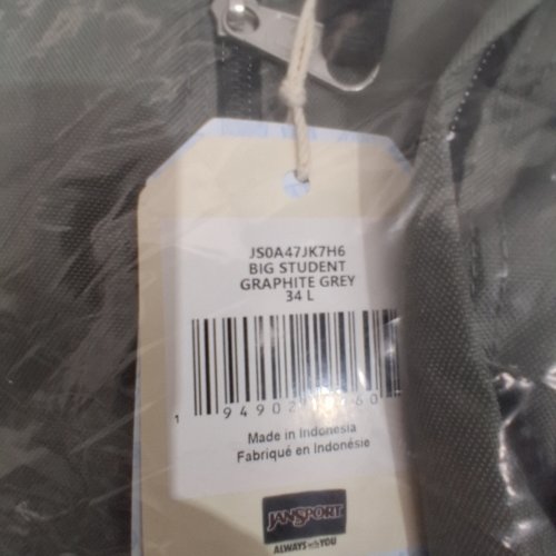 JANSPORT BIG STUDENT BACKPACK - 34 L - GRAPHITE GREY (STYLE: JS0A47JK7H6) image 3