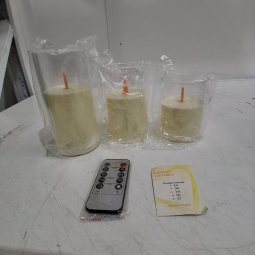 3PK FLAMELESS LED CANDLES - IVORY (MODEL: 3PK-YKL) image 2