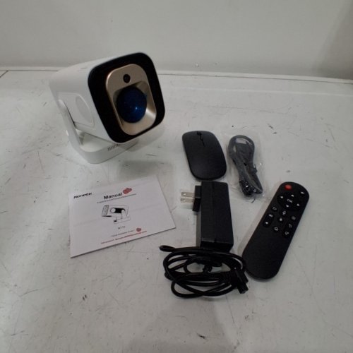 NONETE MINI PORTABLE PROJECTOR WITH BLUETOOTH, 1080P FULL HD WITH 4K SUPPORT - WHITE image 2