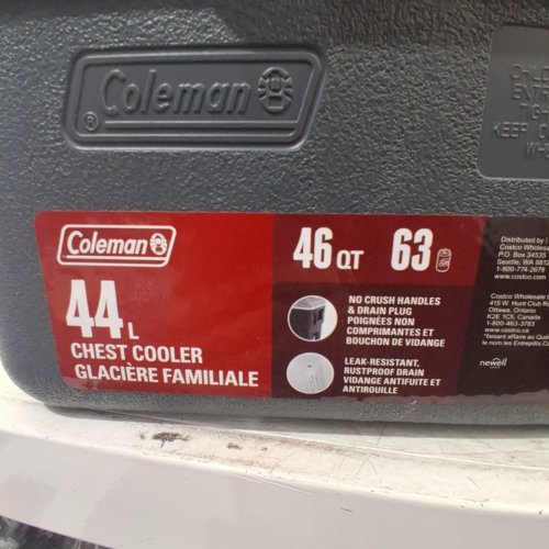 COLEMAN EXTREME COOLER WITH HEAVY DUTY CARRY HANDLES - 46 QUART - GREY (MODEL: CM2201100/1986833) image 3
