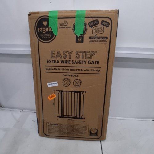 REGALO EASY STEP EXTRA WIDE METAL SAFETY GATE - 30" X 29" - 49" - BLACK (MODEL: 1164EBDS) image 4