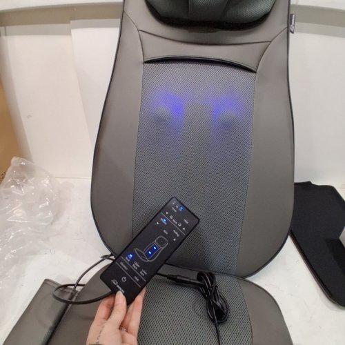 SNAILAX SHIATSU HEATED COMPRESSION MASSAGE CHAIR SEAT CUSHION WITH REMOTE CONTROL- BLACK (MODEL: SL233) image 2