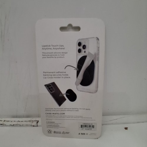 CASE MATE ADHESIVE SILICONE LIP GLOSS HOLDER - UNIVERSAL - BLACK image 3