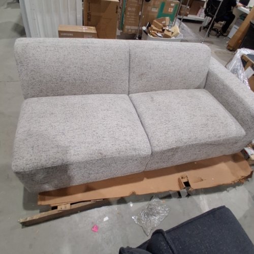 LEFT-HAND FACING FABRIC SOFA CHAIR - 78" - LIGHT GREY image 2