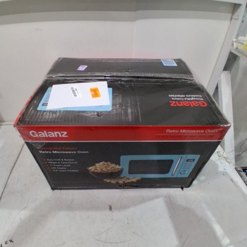 GALANZ RETRO STYLE MICROWAVE WITH LOCKING DOOR - 900W 0.9CU.FT - BLUE (MODEL: GLCMKZ09BER09) image 6