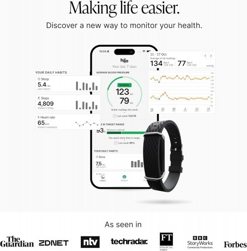 HILO WEARABLE WATERPROOF SLEEP & ACTIVITY BLOOD PRESSURE TRACKING MONITOR - BLACK (MODEL: HILO BPM-004-U(S)-G1) image 5