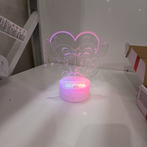3D LED VISUALIZATION COLOR CHANGING LILO & STITCH LAMP - WHITE image 2